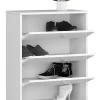 Meuble à chaussures AKORD RUBIN Blanc 66 cm 4 portes façade Blanche 4 étagères 66x36x85 cm
