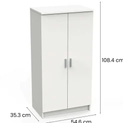 Meuble à chaussures Alcudia, Etagere à chaussures peu encombrante, Armoire polyvalente avec 5 Etageres, 55x36h108 cm, Blanc