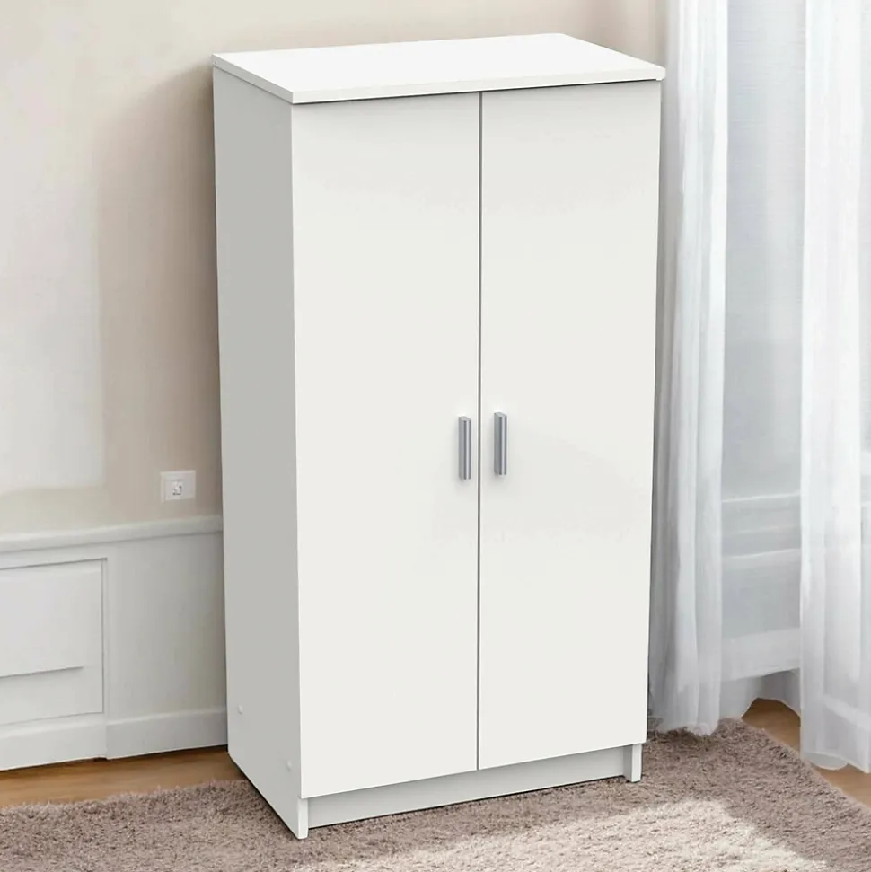 Meuble à chaussures Alcudia, Etagere à chaussures peu encombrante, Armoire polyvalente avec 5 Etageres, 55x36h108 cm, Blanc