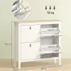 Meuble à chaussures armoire à chaussures 4 portes 4 étagères amovibles réglables dim. 105 x 24 x 95,5 cm blanc effet bois clair