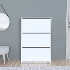 Meuble à chaussures Aurskog 110 x 74 x 24 cm blanc en.casa
