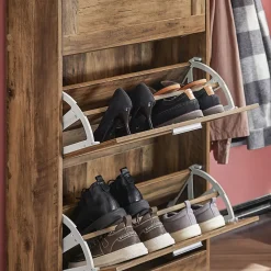 Meuble à Chaussures avec 3 Abattants pour Entrée Couloir, FSR137-L-F, SoBuy