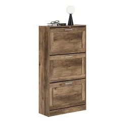 Meuble à Chaussures avec 3 Abattants pour Entrée Couloir, FSR137-L-F, SoBuy