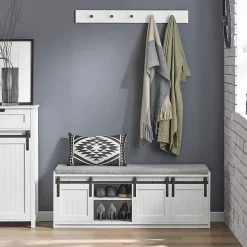 Meuble à Chaussures avec 6 Compartiment, Porte de Grange Coulissante, FSR133-W, SoBuy