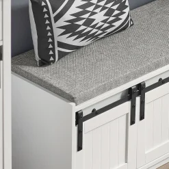Meuble à Chaussures avec 6 Compartiment, Porte de Grange Coulissante, FSR133-W, SoBuy