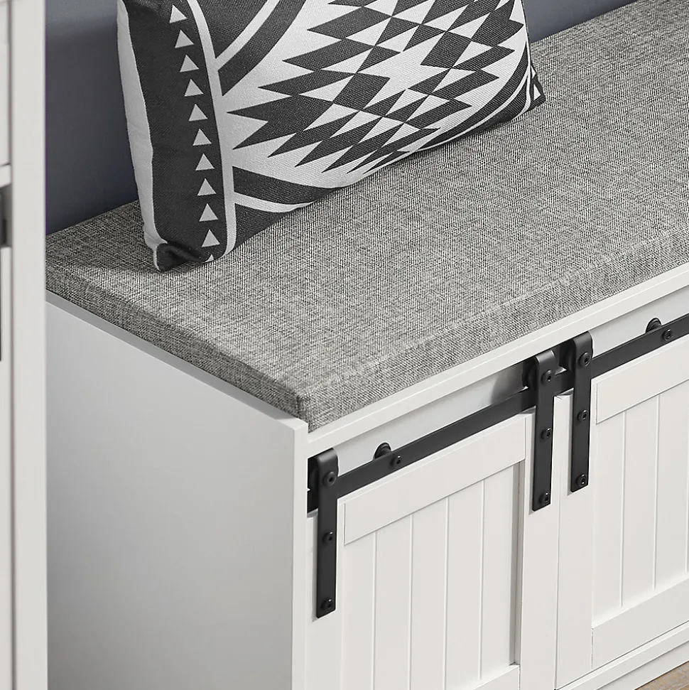 Meuble à Chaussures avec 6 Compartiment, Porte de Grange Coulissante, FSR133-W, SoBuy