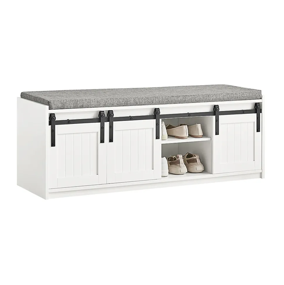 Meuble à Chaussures avec 6 Compartiment, Porte de Grange Coulissante, FSR133-W, SoBuy