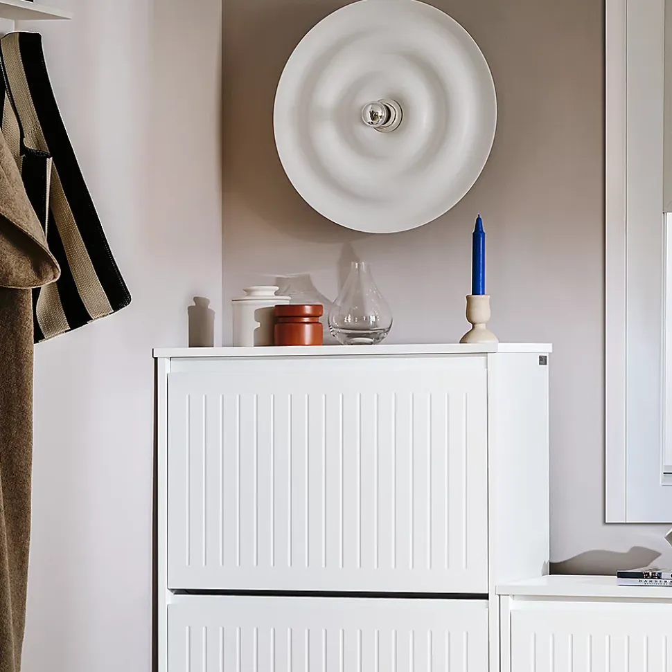 Meuble à Chaussures avec 3 Abattants pour Petite Entrée Couloir, FSR165-H-W, SoBuy