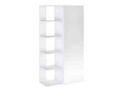 Meuble à chaussures avec 4 étagères et 1 porte miroir - Blanc - SYLANY