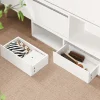 Meuble à Chaussures avec 2 Abattants, 2 Portes, 2 Tiroirs et Coussin, FSR134-W, SoBuy