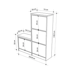 Meuble à chaussures avec assise - 4 rangements - bois - VALES