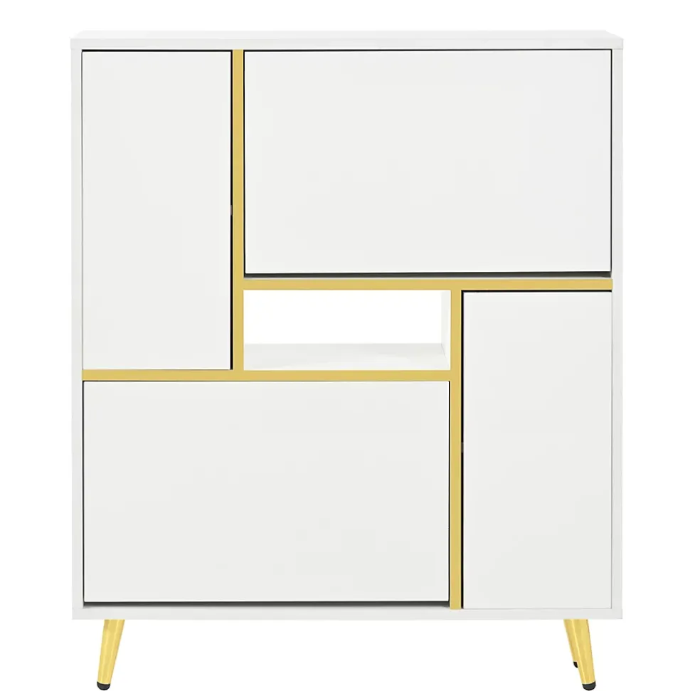 Meuble à Chaussures Blanc Brillant, Éclairage LED Multicolore, design Moderne, entrée/Salon, Panneaux de Particules, 80x25x96 cm