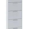 Meuble à chaussures Campania, Meuble à chaussures, Armoire d'entrée polyvalente, Rangement pour chaussures, 69x17h187 cm, Blanc