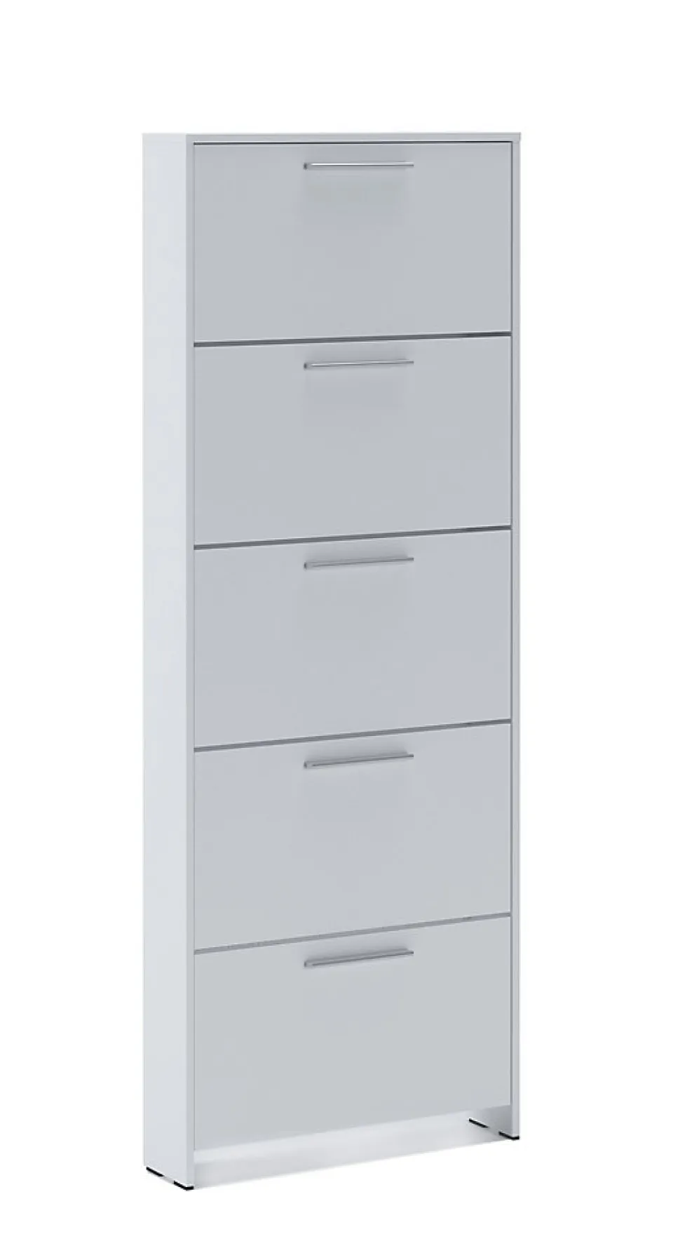 Meuble à chaussures Campania, Meuble à chaussures, Armoire d'entrée polyvalente, Rangement pour chaussures, 69x17h187 cm, Blanc