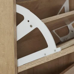 Meuble à chaussures cannage et bois 3 portes Bali
