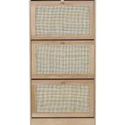 Meuble à chaussures cannage et bois 3 portes Bali