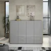 Meuble à chaussures Ddilorenz, Meuble à chaussures, Armoire d'entrée polyvalente, Rangement pour chaussures, 160x34h115 cm, Gris