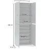 Meuble à chaussures Ddjimsit, Meuble à chaussures, Armoire d'entrée polyvalente, Rangement pour chaussures, 80x34h200 cm, Gris