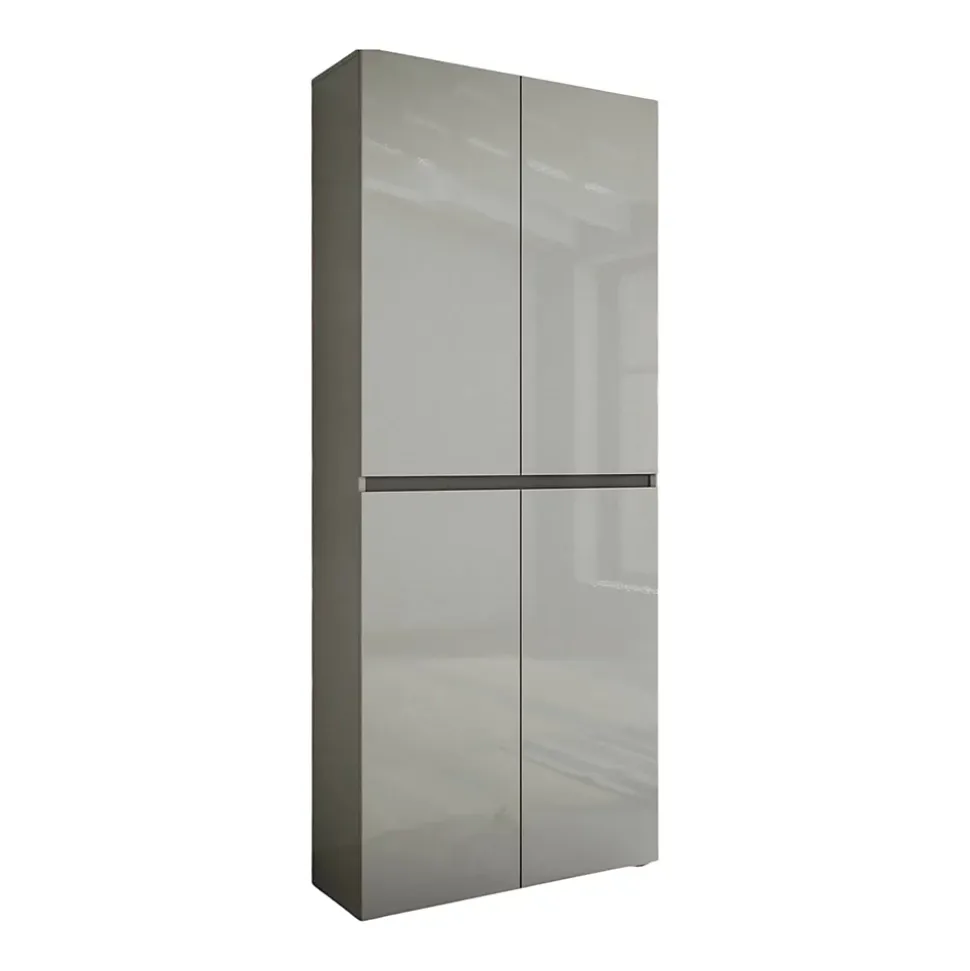 Meuble à chaussures Ddjimsit, Meuble à chaussures, Armoire d'entrée polyvalente, Rangement pour chaussures, 80x34h200 cm, Gris
