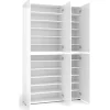 Meuble à chaussures Ddomingue, Meuble à chaussures, Armoire d'entrée polyvalente, 122x34h200 cm, Blanc brillant