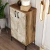 Meuble à chaussures Dmarrull, Meuble à chaussures, Armoire polyvalente, Rangement pour chaussures, 60x35h111 cm, Noyer et Blanc