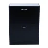 Meuble à chaussures double compartiment à bascule 60L x 24l x 80H cm panneaux de particules noir