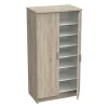 Meuble à chaussures Dpapett, Meuble chaussures peu encombrante, Armoire polyvalente avec 5 étagères, 55x36h108 cm, Chêne