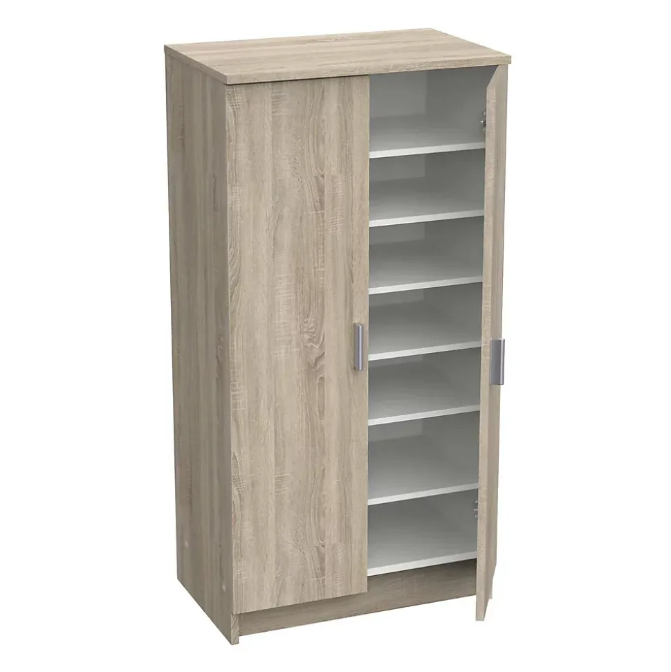 Meuble à chaussures Dpapett, Meuble chaussures peu encombrante, Armoire polyvalente avec 5 étagères, 55x36h108 cm, Chêne