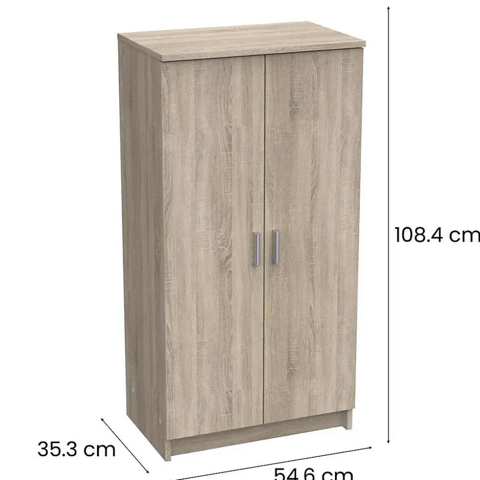 Meuble à chaussures Dpapett, Meuble chaussures peu encombrante, Armoire polyvalente avec 5 étagères, 55x36h108 cm, Chêne