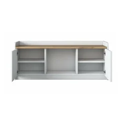 Meuble à chaussures Dpietrotagliaferr, Meuble à chaussures, Armoire d'entrée polyvalente, 120x40 h45 cm, Blanc et Noyer