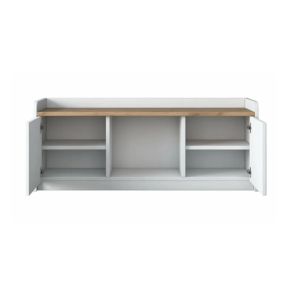 Meuble à chaussures Dpietrotagliaferr, Meuble à chaussures, Armoire d'entrée polyvalente, 120x40 h45 cm, Blanc et Noyer