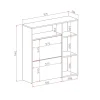 Meuble à chaussures Dpinn, Meuble chaussures peu encombrante, Meuble avec 3 portes pliantes, 92x27h94 cm, Anthracite, Ciment