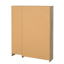 Meuble à chaussures Dtour, Meuble à chaussures, Armoire d'entrée polyvalente, 99x24 h124 cm, Chêne et Blanc