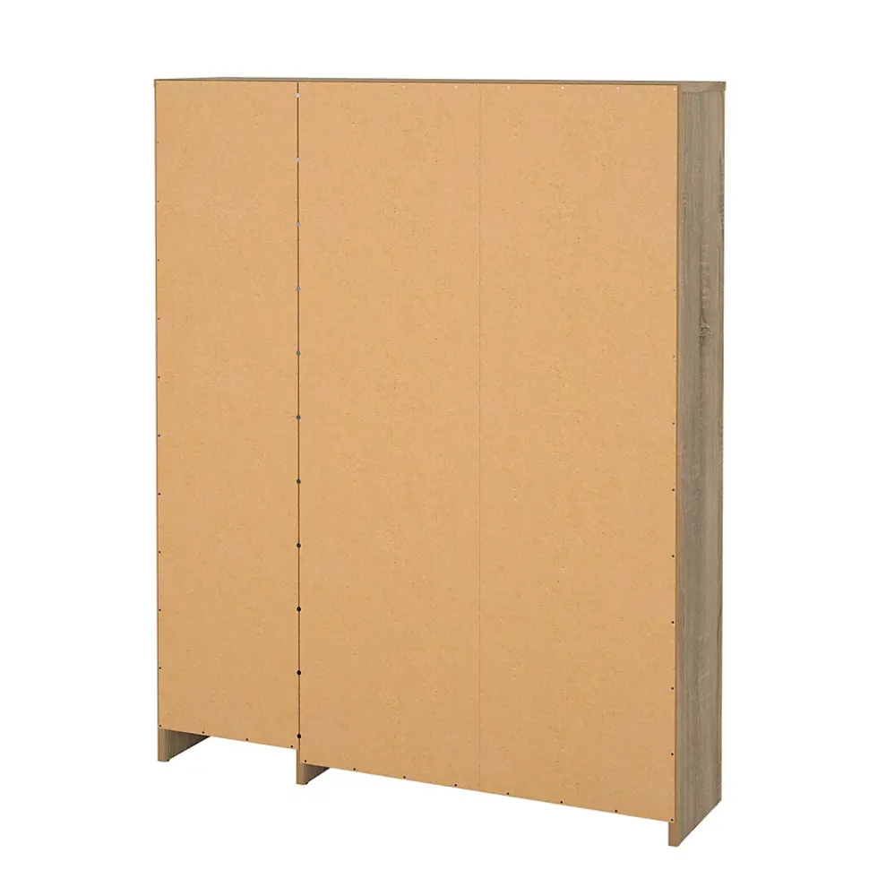 Meuble à chaussures Dtour, Meuble à chaussures, Armoire d'entrée polyvalente, 99x24 h124 cm, Chêne et Blanc