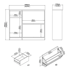 Meuble à chaussures Dtrainin, Meuble à chaussures, Armoire d'entrée polyvalente, 109x32 h93 cm, Ciment et blanc