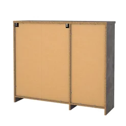 Meuble à chaussures Dtrainin, Meuble à chaussures, Armoire d'entrée polyvalente, 109x32 h93 cm, Ciment et blanc