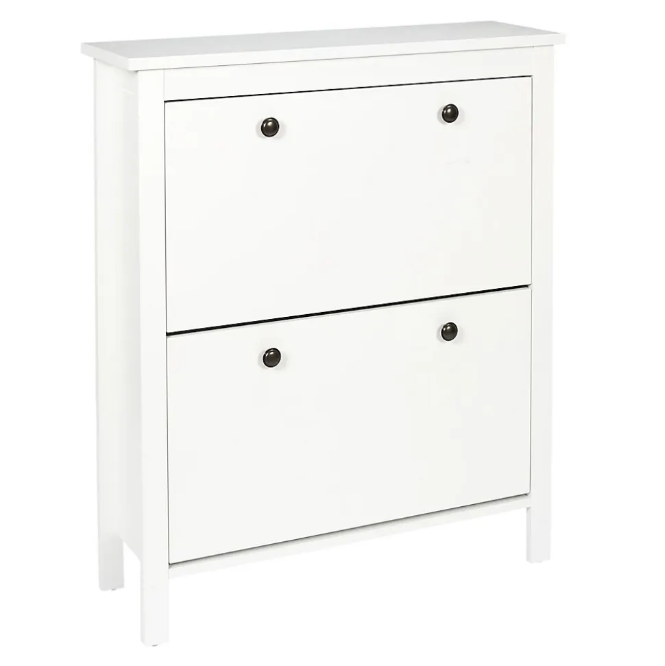 Meuble à chaussures Elisabeth avec 2 portes - Blanc