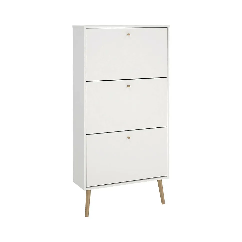 Meuble à chaussures Fung, Meuble à chaussures, Armoire d'entrée polyvalente, Rangement pour chaussures, 70x24 h139 cm, Blanc