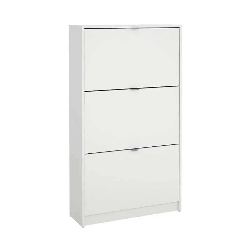 Meuble à chaussures Irina, Meuble à chaussures, Armoire d'entrée polyvalente, Rangement pour chaussures, 70x24 h124 cm, Blanc