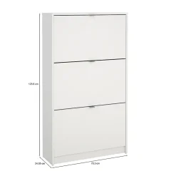 Meuble à chaussures Irina, Meuble à chaussures, Armoire d'entrée polyvalente, Rangement pour chaussures, 70x24 h124 cm, Blanc