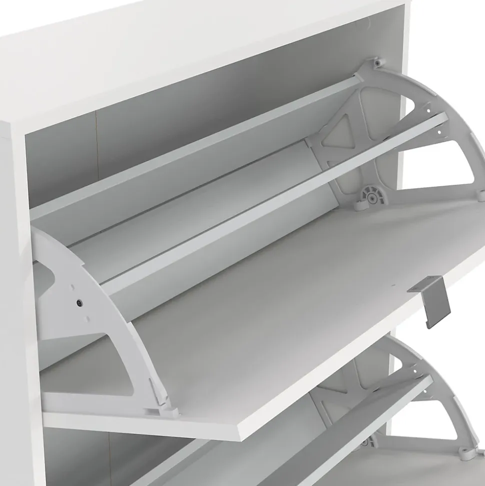 Meuble à chaussures Irina, Meuble à chaussures, Armoire d'entrée polyvalente, Rangement pour chaussures, 70x24 h124 cm, Blanc