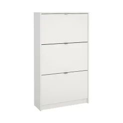 Meuble à chaussures Irina, Meuble à chaussures, Armoire d'entrée polyvalente, Rangement pour chaussures, 70x24 h124 cm, Blanc