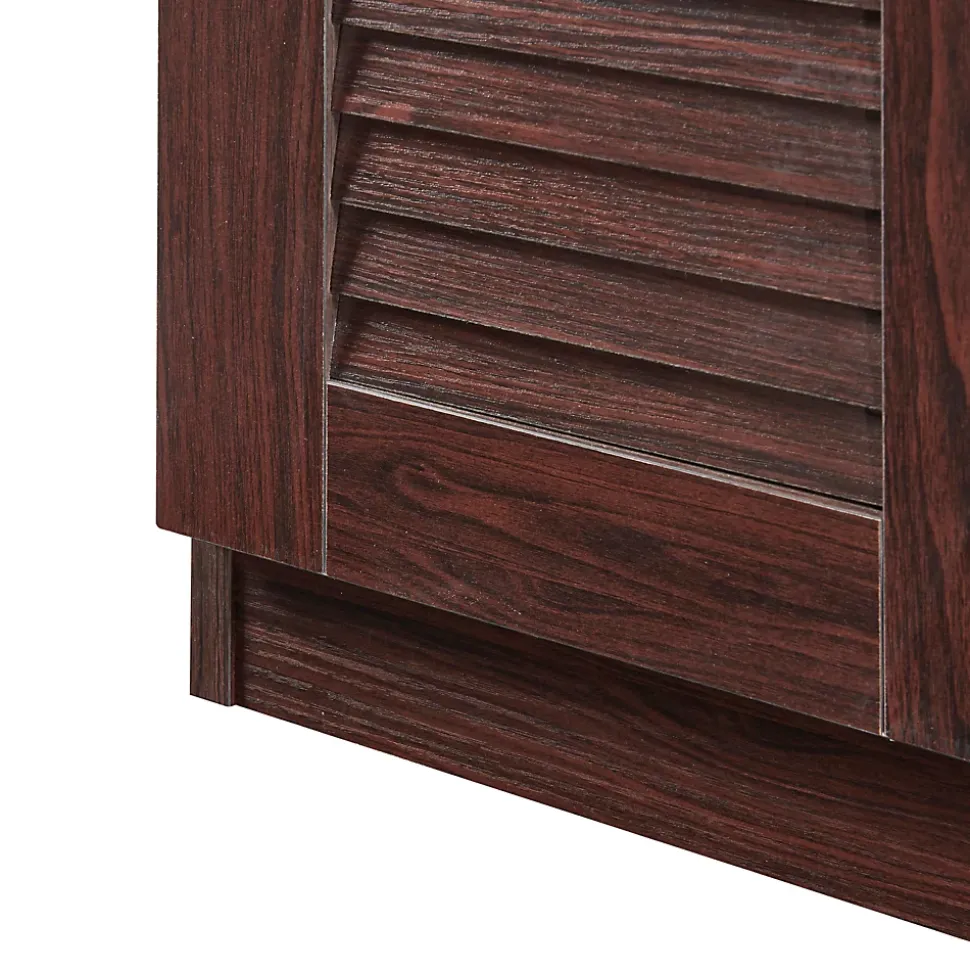 Meuble à chaussures Loeten avec banquette 97 x 120 x 36 cm effet wengé en.casa