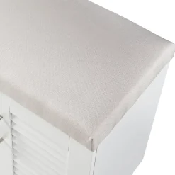 Meuble à chaussures Loeten avec banquette 97 x 120 x 36 cm blanc en.casa