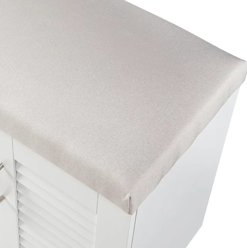 Meuble à chaussures Loeten avec banquette 97 x 120 x 36 cm blanc en.casa
