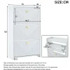 Meuble à Chaussures Lot de 2 - Meuble d'Entrée avec 6 Abattants et Étagères Réglables - en MDF - Blanc
