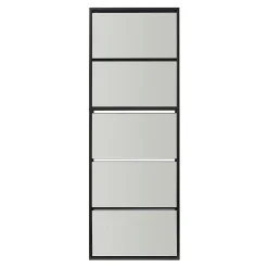 Meuble à chaussures Lund à 5 abattants avec miroir noir en.casa
