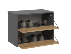 Meuble à chaussures modulable - Dimensions 60x36x44 cm - 2 portes rabattables-MONZ