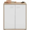 Meuble à chaussures OLYMPE, en mélaminé décor chêne sonoma et blanc mat