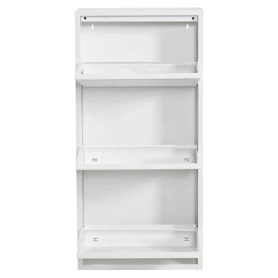 Meuble à chaussures Sokndal à 3 tiroirs inclinables blanc en.casa